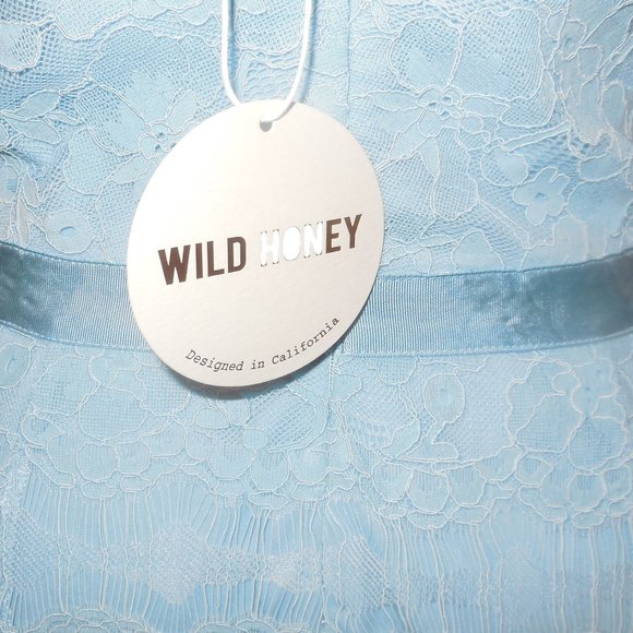 Maxi Dress Blue Lace Sleeveless Prom Gown Formal Special Occasion NWT - Picture 5 of 5